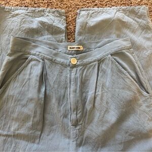 Rudy Jude Pale Blue Pleated Flax Trousers